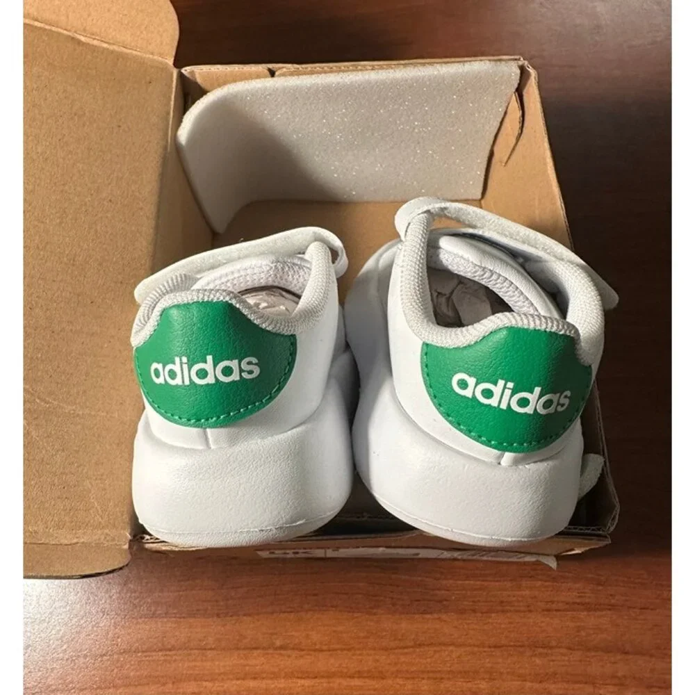 Adidas Advantage CF I Infant Sneakers White Green ID5286 Kids Size 5K